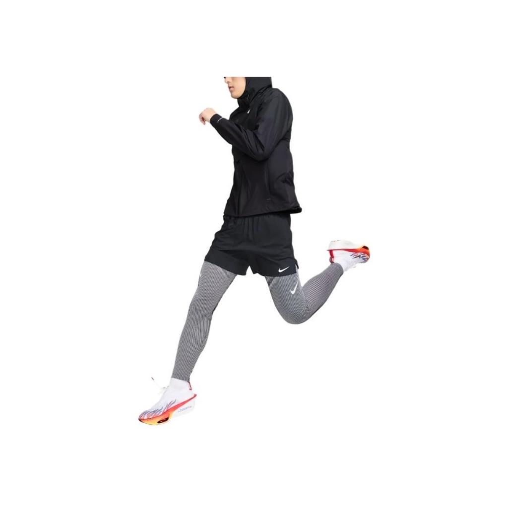 Nike Hooded Logo Print Zip Long Sleeve Breathable Running Jacket Men Jackets Black FZ9040-010