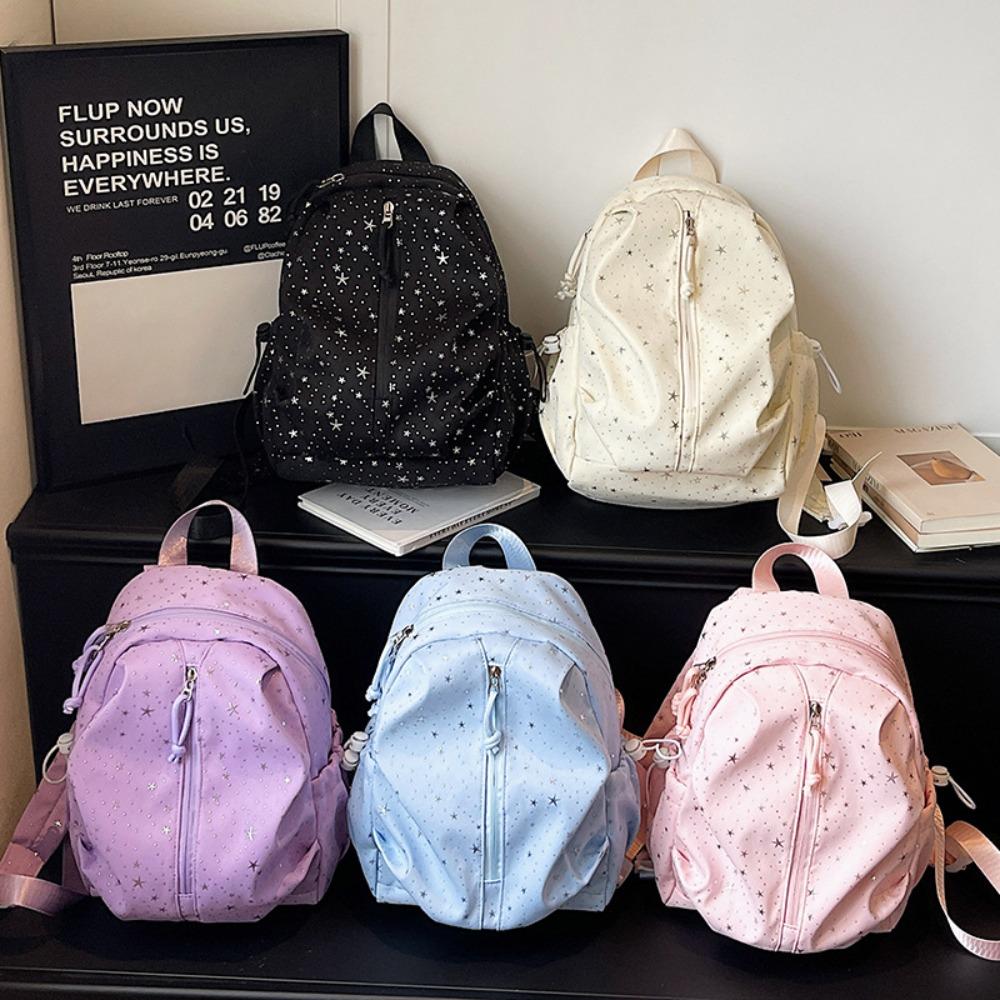 2026 New Trendy Versatile Backpack, Fashionable and Stylish, Large Capacity Travel Bag, Student Canvas Cute Star Backpack