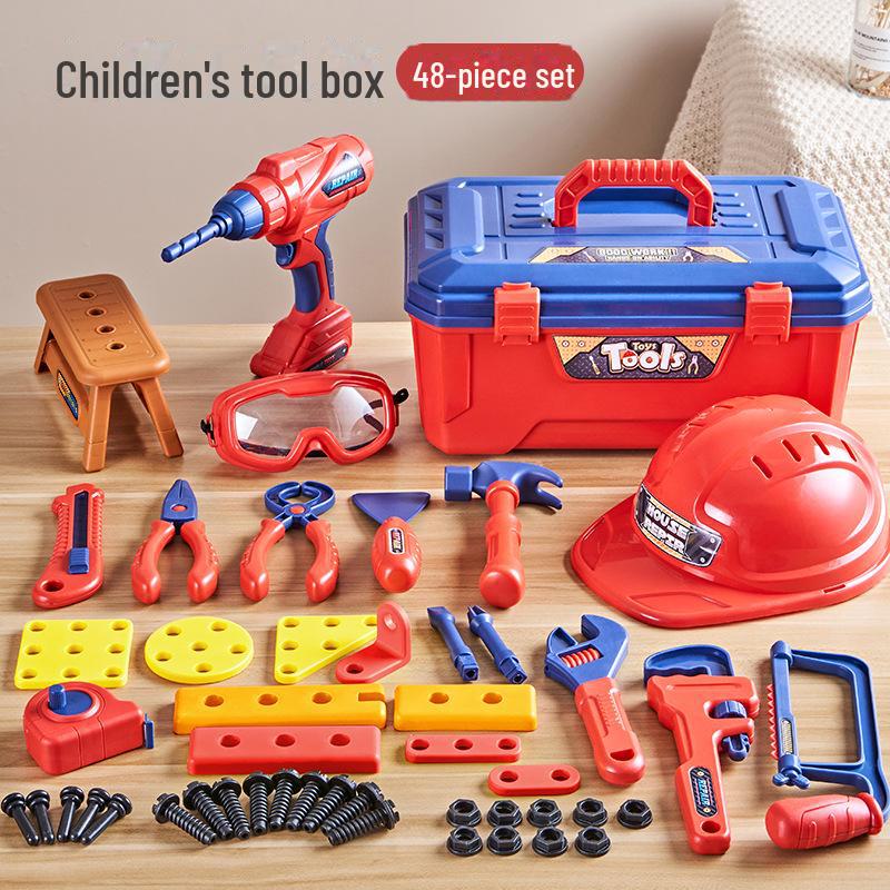 Children's Electric Repair Tool Set: Screw-Tightening Simulation Toy for Boys, 2-Year-Old Storage Combo.