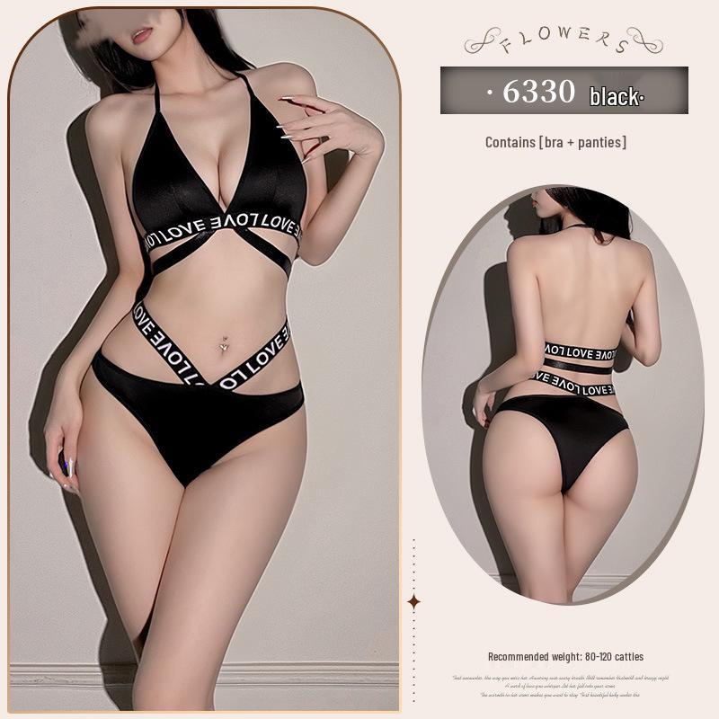 

Feimu Лента-письмо на талии Праздничное бикини 6330: Сексуальный комплект белья из трех предметов One Size