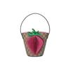 Kids 3D Strawberry GG Supreme Bucket Bag,Canvas Pink Strawberry Detail Top Handle, Children's Daily Play Travel Mini Tote 630591-9U8RN-8464