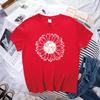 Spring Women's Simple Monochrome Sunflower Pattern Printed Pullover Loose Round Neck Pure Cotton Short Sleeved T-Shirts Women’s