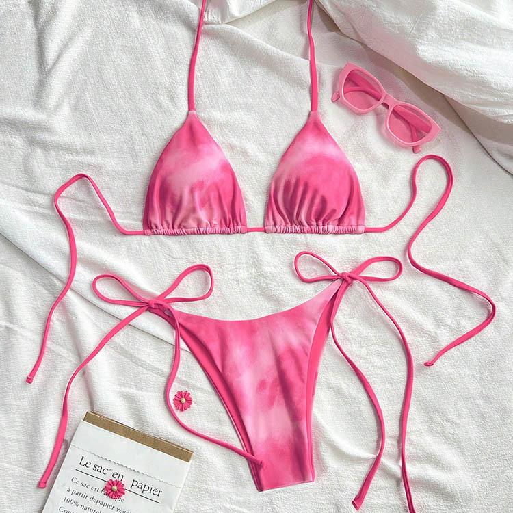 2025 Tie Dye Šněrovací Bikini Set Plážové Plavky Dámské Plavky Biquinis Tankini Femme Plavky
