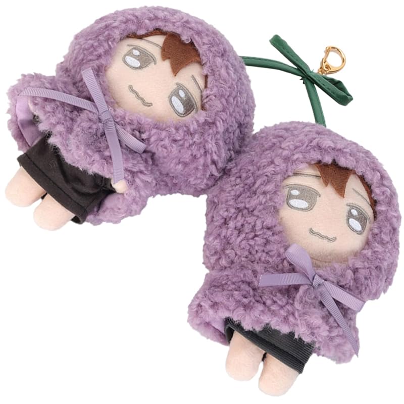 

purple [M size] Plush toy Sewing doll mascot Sewing activities Sewing chibinui sewing clothes costume 15cm Smaller mini poncho boa Nicoichi cherry