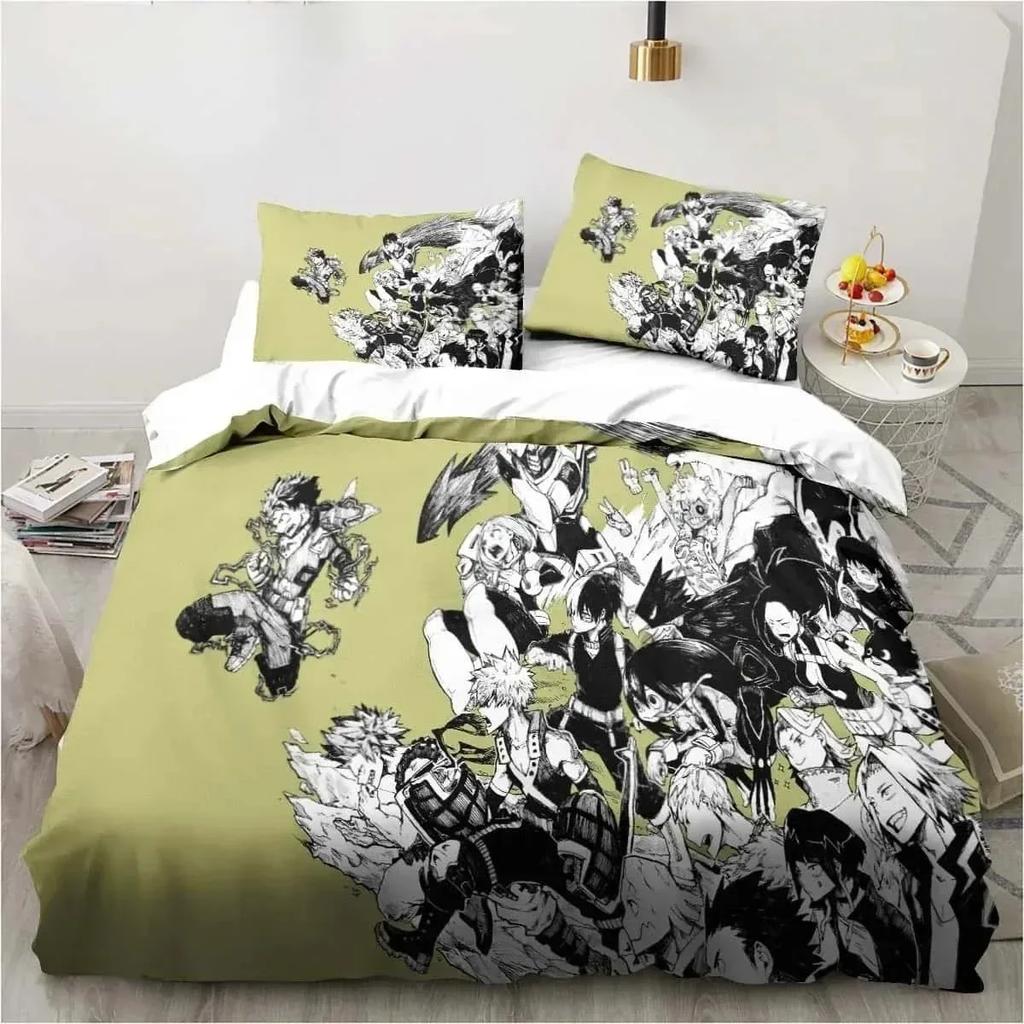 3D Print Bedding Gift Anime My Hero Academia Bedding Set Single Twin Full Queen King Size Bed Set Adult Kid Bedroom Home Textile