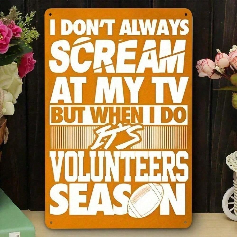 Official Tennessee Vols Vintage Tin Sign Rustic Metal Wall Decor for Home Bar Man Cave 20X30CM