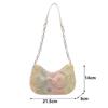 Womens Star Pattern Chain Decor Small Shoulder Bag Trendy Vintage Y2k Denim Underarm Bag Korean Star Women's Handbag Lady KTY