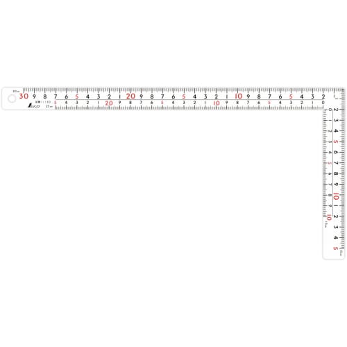 

Shinwa Sokutei Curved Ruler, Thick, Wide, Same Size on Both Sides, 8 Marks, White, 30cm, 11160