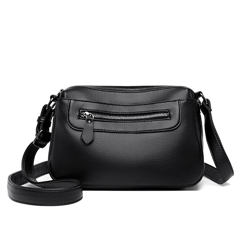 Bag 205 New Fashion Middle-aged and Elderly Casual Soft Leather Large Capacity Crossbody Commuter Bag Versatile One-shoulder Mom Bag