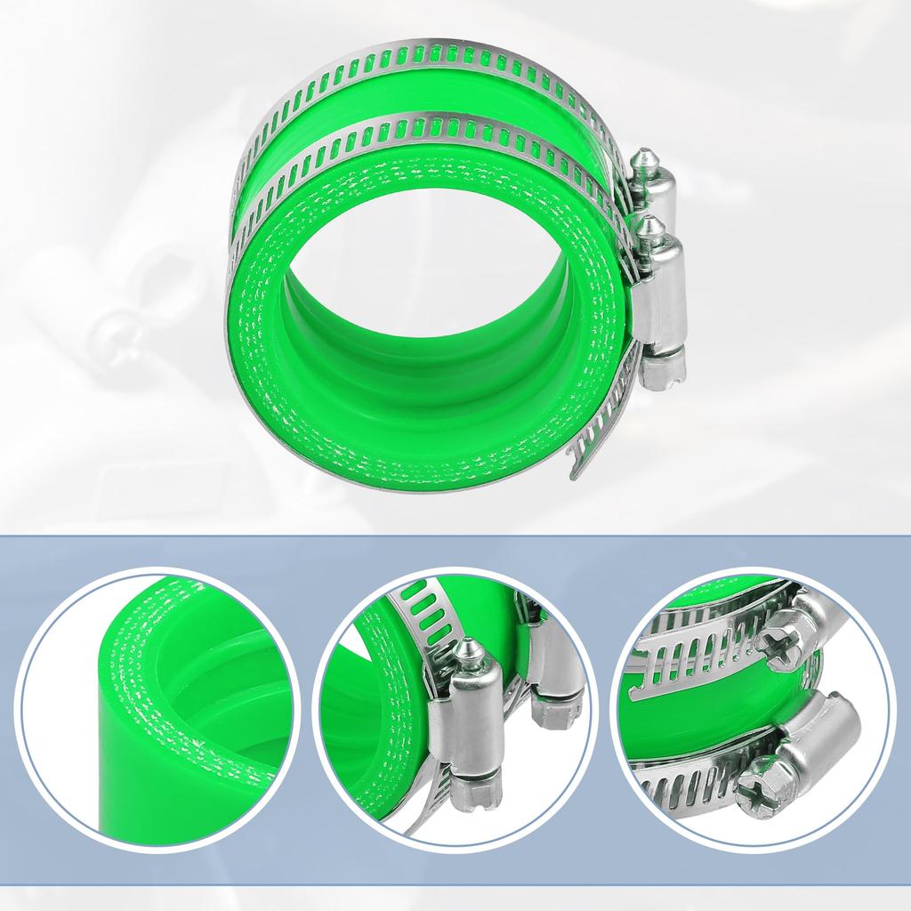 ACROPIX 45mm innerdiameter Gummi Midori Motorcykel Förgasare Adapter Insug Rör Grenrör Adapter Stövelhylsa Gränssnitt (Förpackning med 2 klämmor)