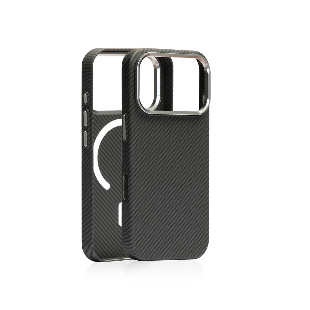 Fashion Carbon Fiber Pattern Relief Phone Case For IPhone 17 16 15 14 13 Pro Max Wireless Charge Alloy Lens Anti-Drop Back Cover