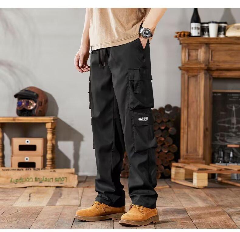 Spring Men's Workwear Pants Large Size Casual Wear Resistant Toiling Summer Wearable Trousers for Construction Site Loose Fit Straight Leg Work Pants