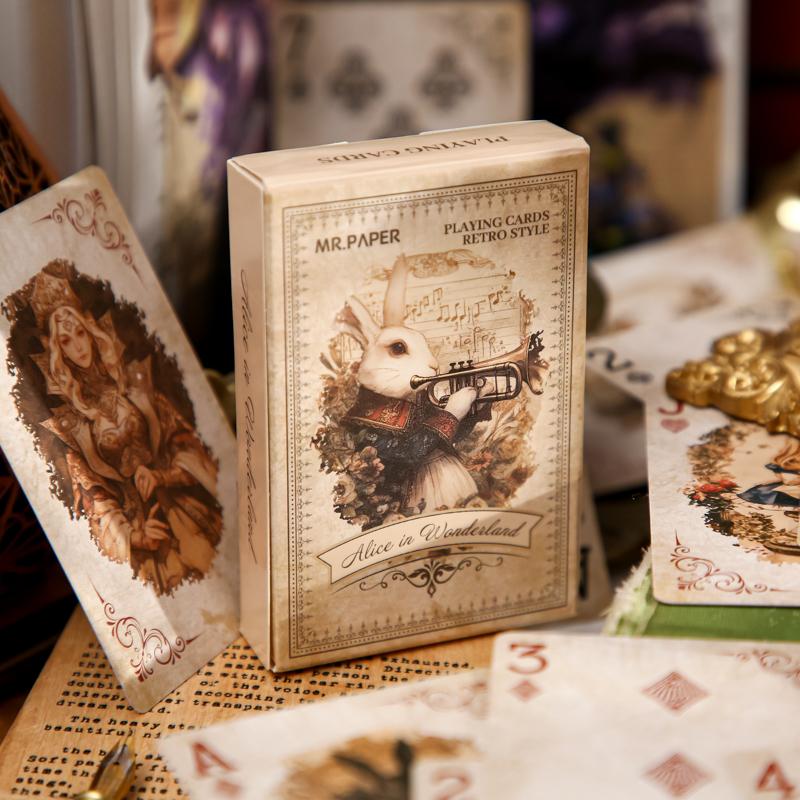 55Pcs/box Retro Magic Card Paper Creative Poker Paper Dark Style Castle Girl Pumpkin Thick Card Poker Festival for Game Gift