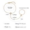 18K Gold Plated Stainless Steel Clover CZ Hand Chain Bracelet Ring Connected for Women Dainty