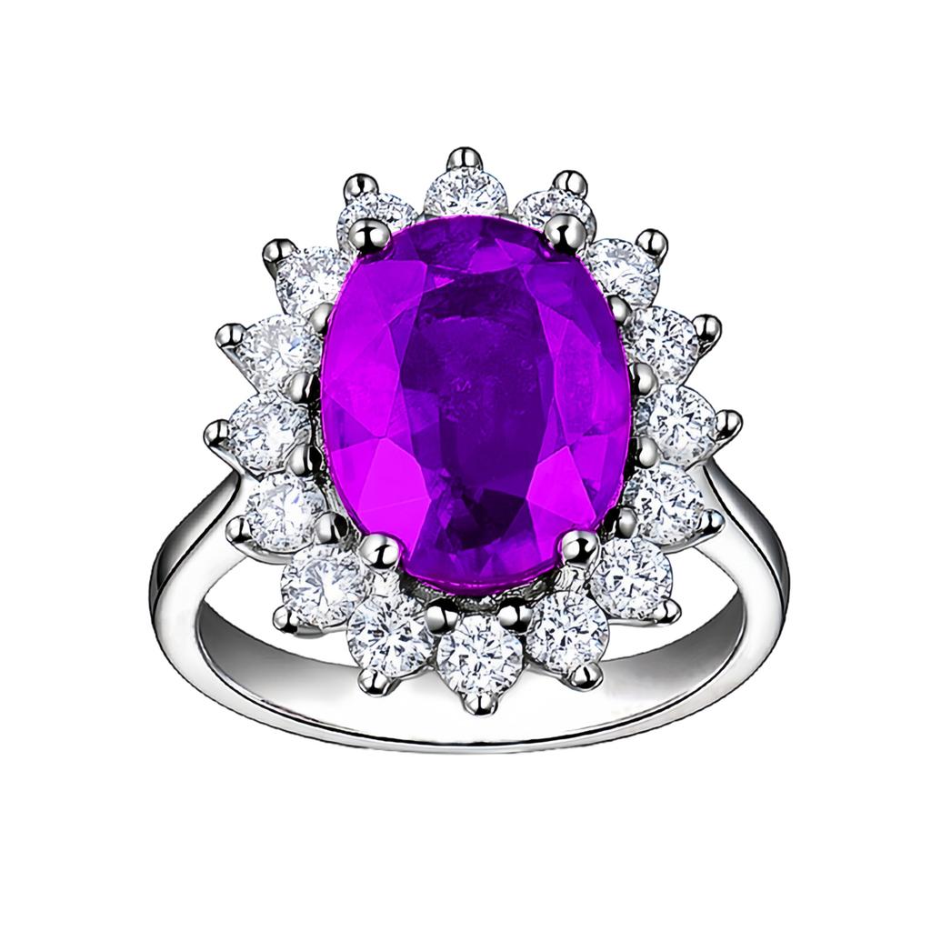 2026 Ring Opening Adjustable Inlaid Sapphire Ring Colored Gemstone Female Living Mouth Ring