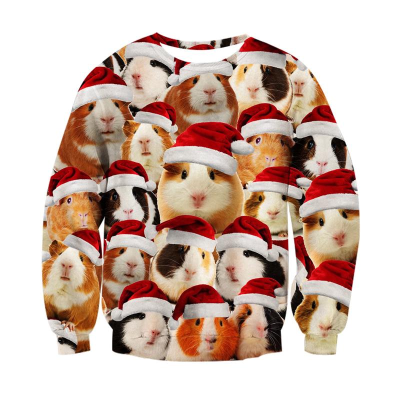 Men Women 3d Printing Funny Xmas Sweatshirt Crewneck Long Sleeve Pullover Oversized Hoodies