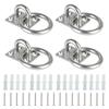 4Pcs Stainless Steel Horse Tie Up Rings Stable Wall Mount Hook For Hay Net Rope Decking Fittings Fixed Safety Buckle Accessories