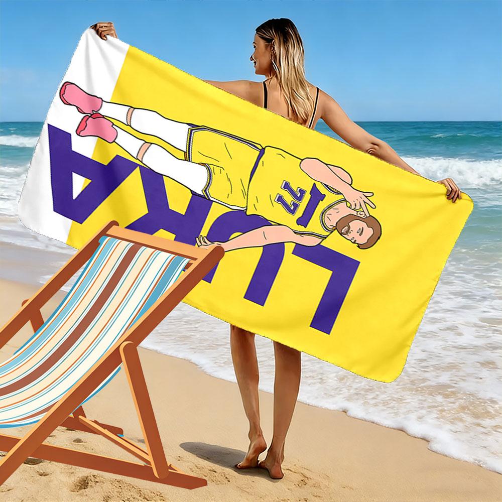 Basketball Player Yellow Towel Beach Towel Quick-drying for Travel Outdoor Sports Jogging Beach and Swimming