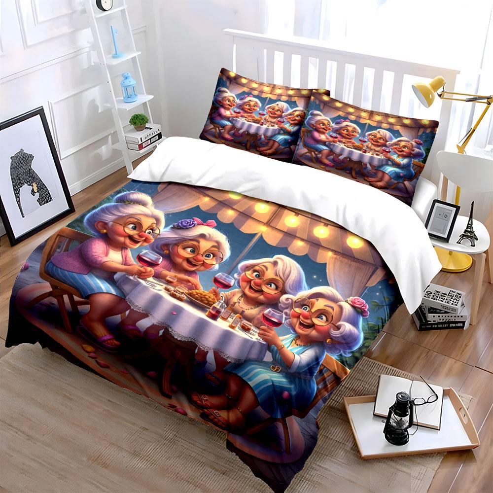 Cozy evening dinner scene Bedding Set for Kids Luxury Gift 3pcs Digital Print Comforter Set Soft Comfortable Breathable