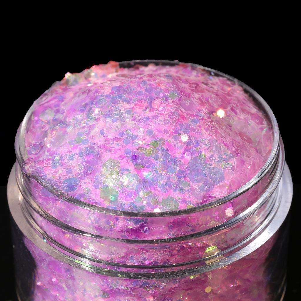 Holographic Chunky Glitter  Art Powder Iridescent Sequins Flakes Eco-Friendly PET Material Festival  Decoration