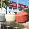 Wall Mounted Flower Pot Imitation Rattan Weaving Creative Flower Planter Garden Pot Semicircle Hanging Basket Yard Balcony
