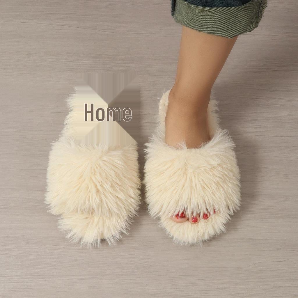 Women's Long Fur Indoor Cotton Slippers - New 2024 Spring & Autumn Style