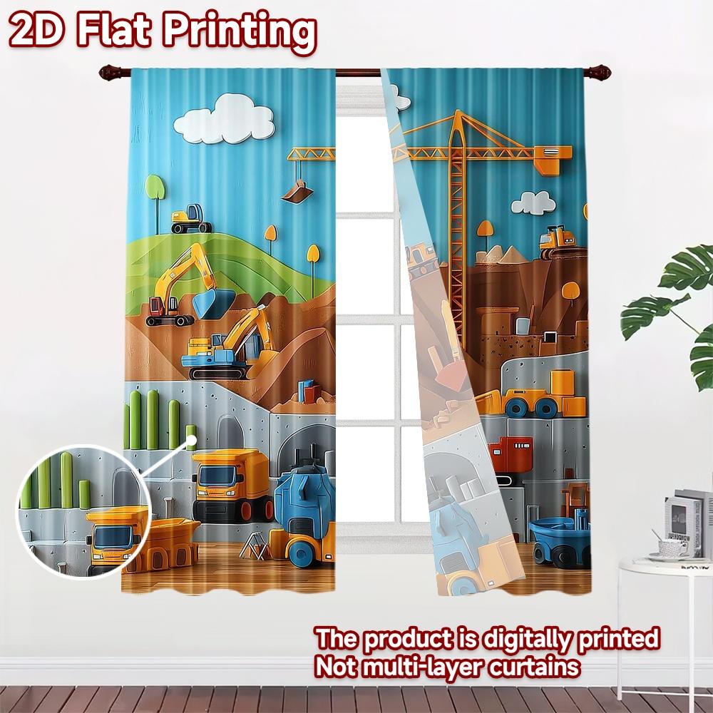 2D flaches Fotografie-Hintergrund-Tuch Bunte Baustellenszene 100% Polyester Lebendiges Wiedersehen Perfekt für den Innenbereich