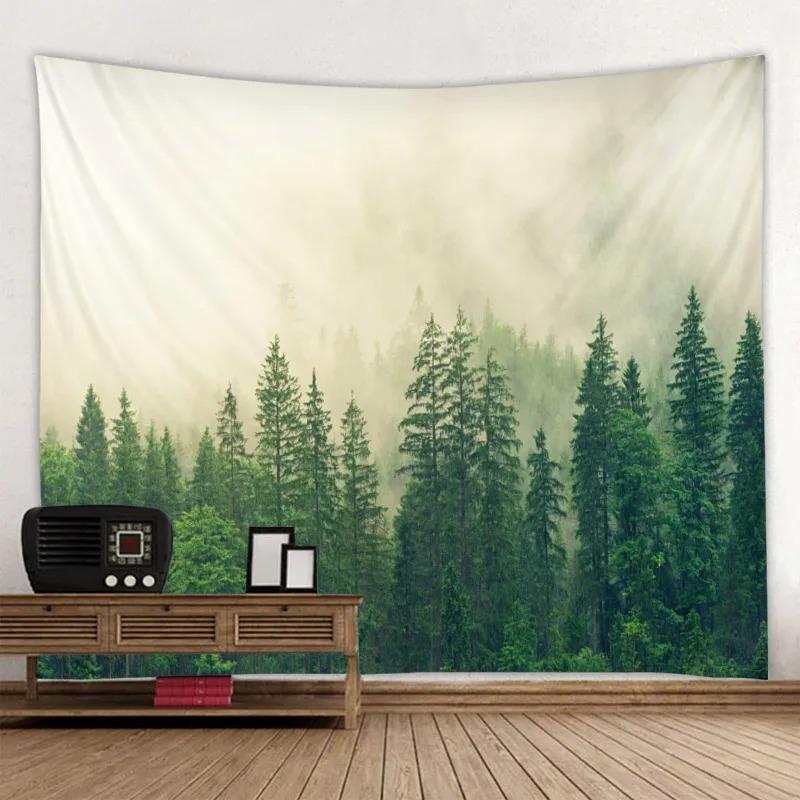 Primitive Forest Wooden Bridge Wall Hanging Office Living Room Tapestry Home Wall Decoration Tapestry
