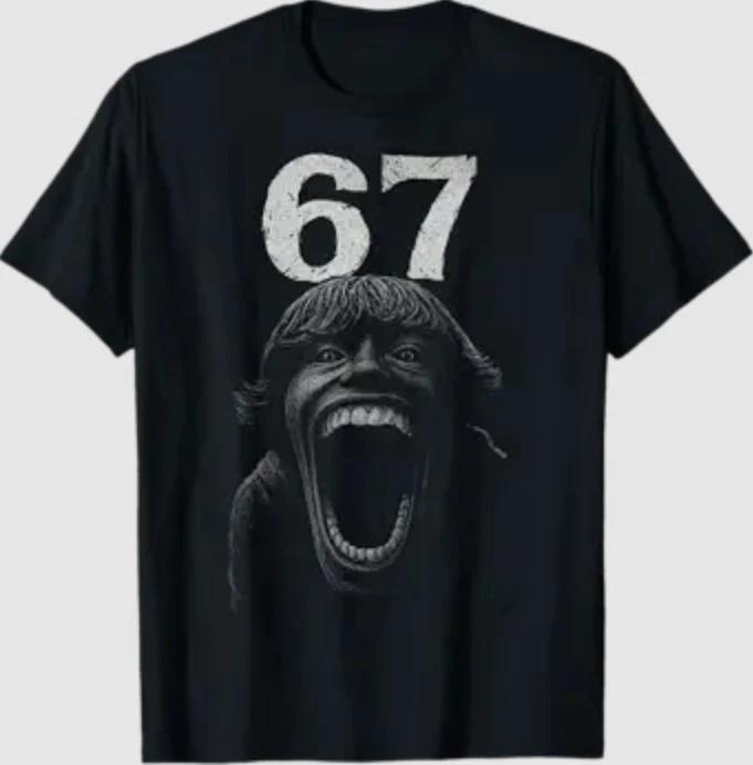 Halloween 67 SCP Horror Face Scary Costume Shirt Horror 6 7 T-Shirt 2XL