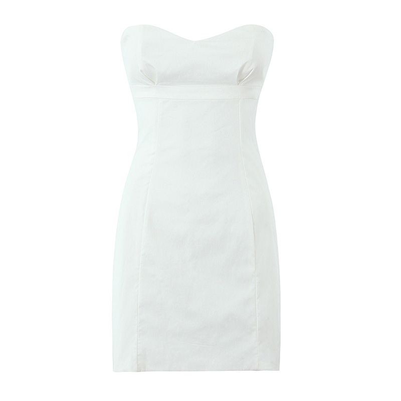 House of Same Style Minimalist Fancy Flattering Elegant White Strapless Dress Waist-Tight Slim Looking Dress Dress