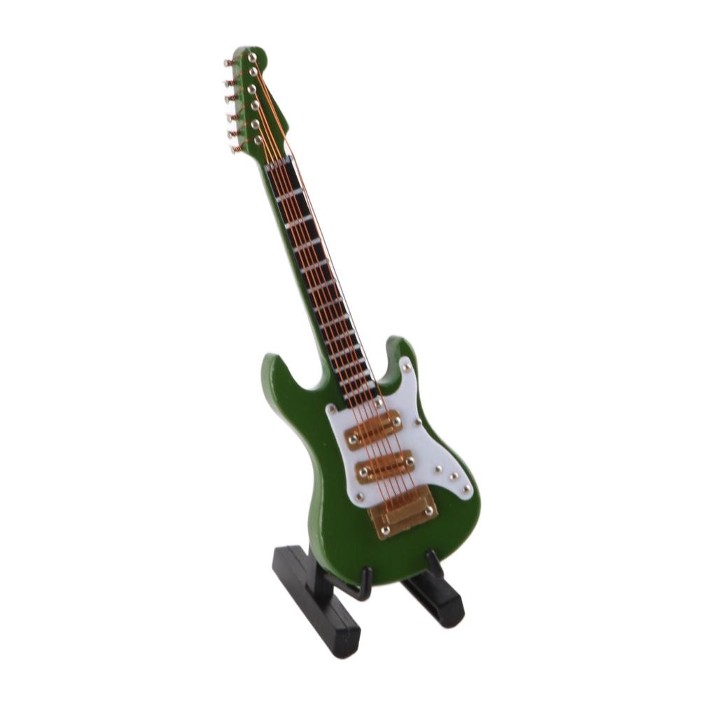 Electric Guitar Ornaments Miniature Decoration Mini Musical Instrument Model Gift 10cm