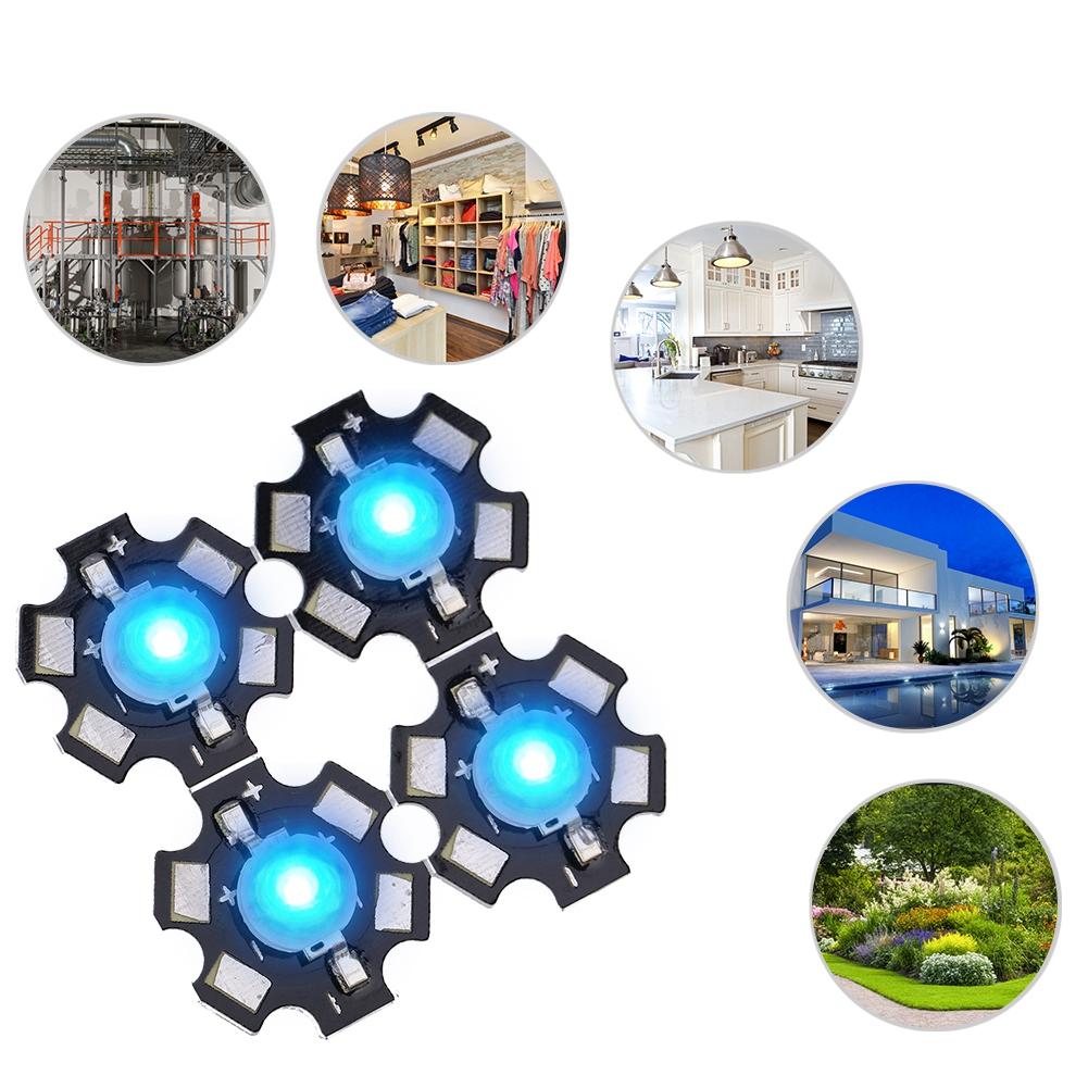 3W Høyeffekt LED Lampeperler Emitter Diodebrikker for DIY Belysningsarmaturer Blå