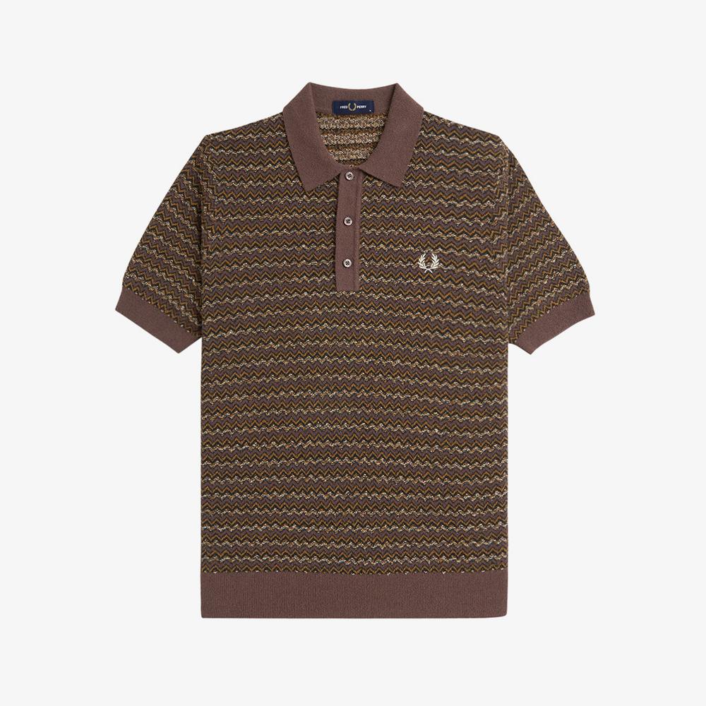 FRED PERRY [Sharp] Boucle Jacquard Knit Shirt (U53) Afpm2438549-U53