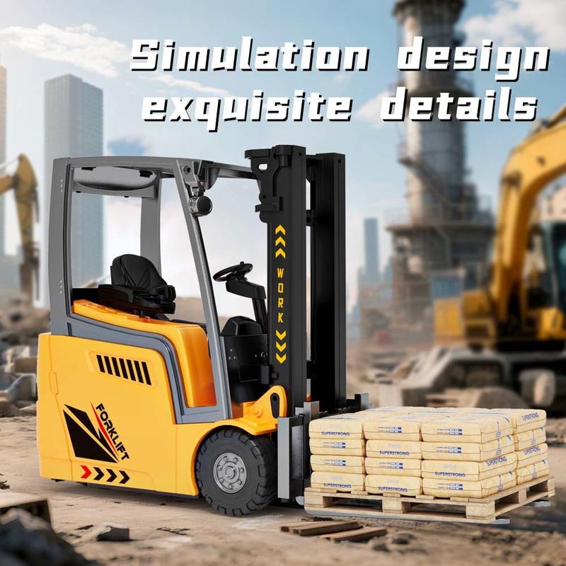 New 1/16 2.4G Six Channel Simulation Remote Control Forklift Multifunctional Engineering Vehicle Loading Transport Vehicle Toy