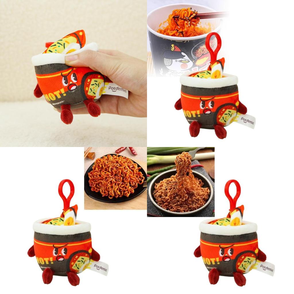 Cute Realistic Turkey Instant Noodle Plush Keychain Adorable Food Charm Accessory