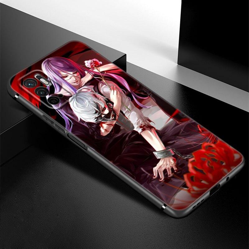 Tokyo Ghoul Anime Kaneki Ken Phone Case For Xiaomi Redmi Note 7 8 8T 9 9S 10 10S 10T 11 11S 4G 11E 11T Pro 5G Soft Black Cover