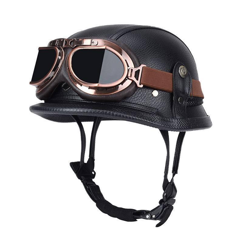 Pedal German Helmet Cruise Vintage Half Helmet Harley Men Motorcycle Helmet Locomotive Scaler Helmet Soldier Helmet Leather Helmet