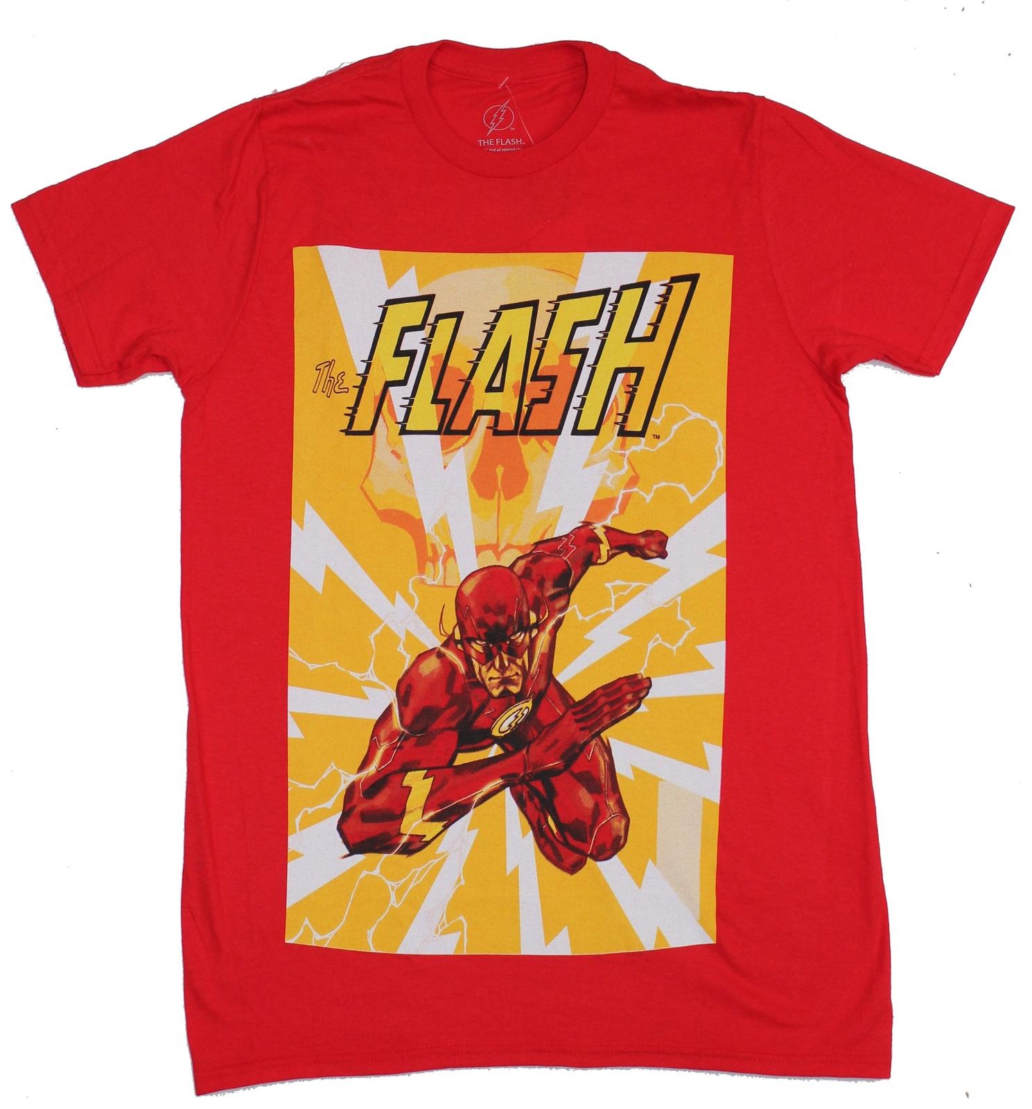 Flash (TV Show) Adult New T-Shirt - Electrified Rushing forward Flash S
