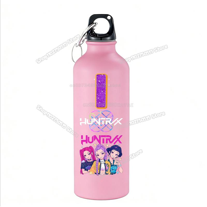 High Quality 500ml KPop Demon Hunters Kids Sport Water Bottle Letter A-Z Rumi Mira Zoey Outdoor Bottle Large Capacity Girl School Drink Cups