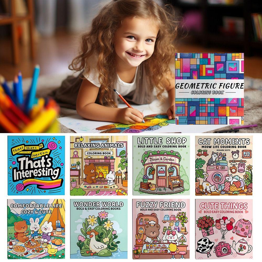 Stress Relief Graffiti Painting Book Cartoon Paperback Montessori Drawing Toy  for Adults And Teens