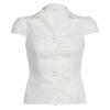 IHUASU Camicette e camicie con collo a polo, maniche corte, stampa tinta unita, moda casual da donna