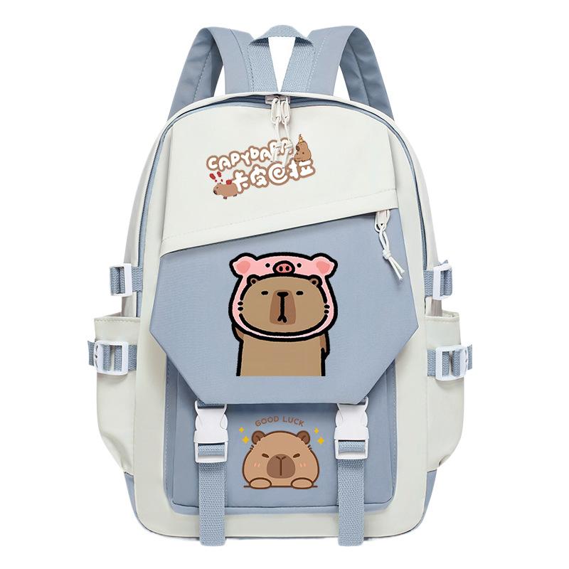 New Kapibara cute emoji print college light style primary and secondary school students spine bag