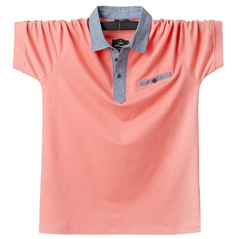 Men's Short Sleeve Turn-Down Collar Polo Shirt, Extra Large, Big Size - Hot-Selling Top