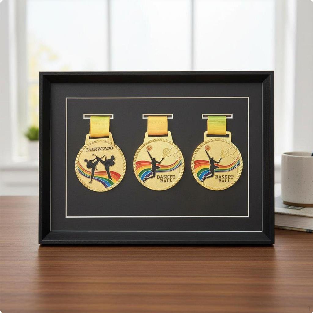 Medaillen-Display-Rahmen Hohe Klarheit Panel Abstand Herausforderung Halter Ideales Geschenk Sportauszeichnung