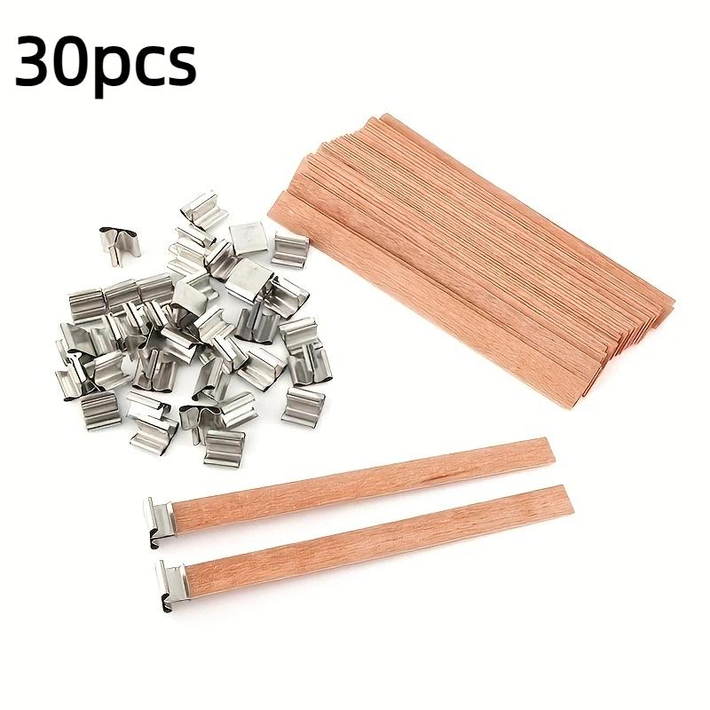 10/30pcs Wooden Wicks DIY Aromatherapy Candle Wicks High-Quality Smokeless Wood Chips Handmade Candle Making Accessories