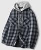 Lemain Second Oversized Flannel Pocket Check Hooded Jacket [Navy]