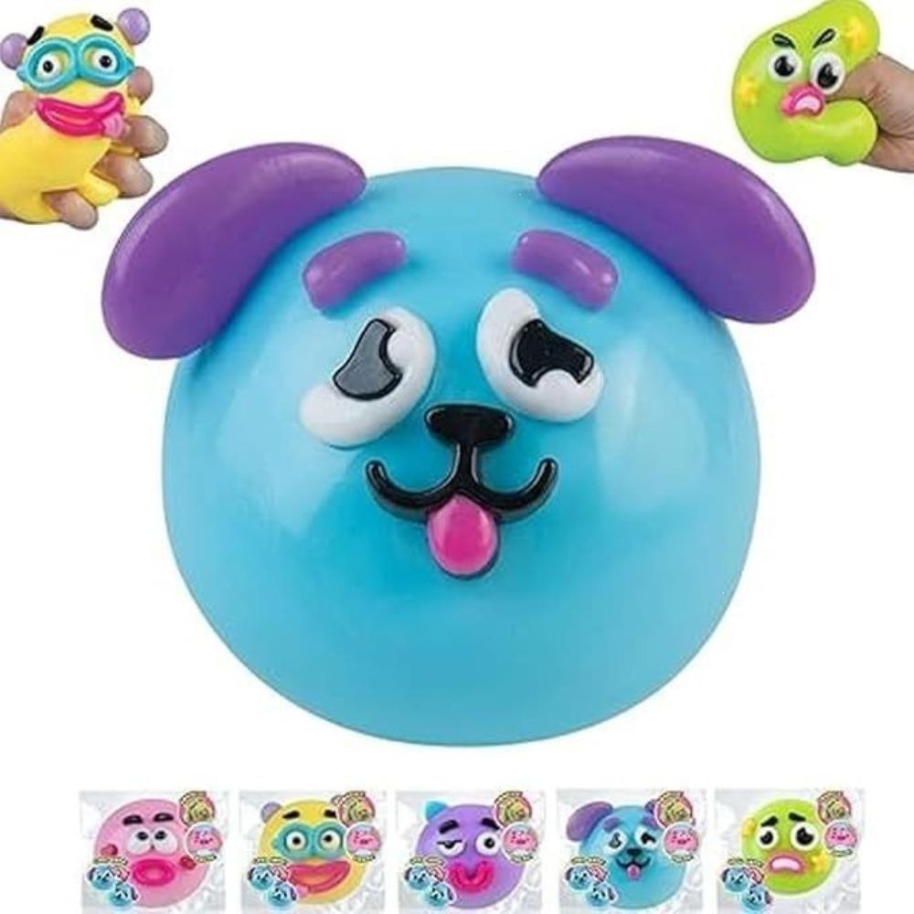 Creatieve Veranderende Gezicht Hond Zacht Rubber Knijpbal Squishy Accessoire Voor Dagelijkse Stressverlichting blauw