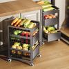 Multi-Layer Mobile Kitchen Cart for Seasoning, Snacks, and Produce Storage