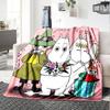 Moomin Temalı Baskılı Battaniye - Kanepe, Yatak, Seyahat ve Dış Mekan Kullanımı İçin Mükemmel | Makinede Yıkanabilir, Rahat ve Dayanıklı.