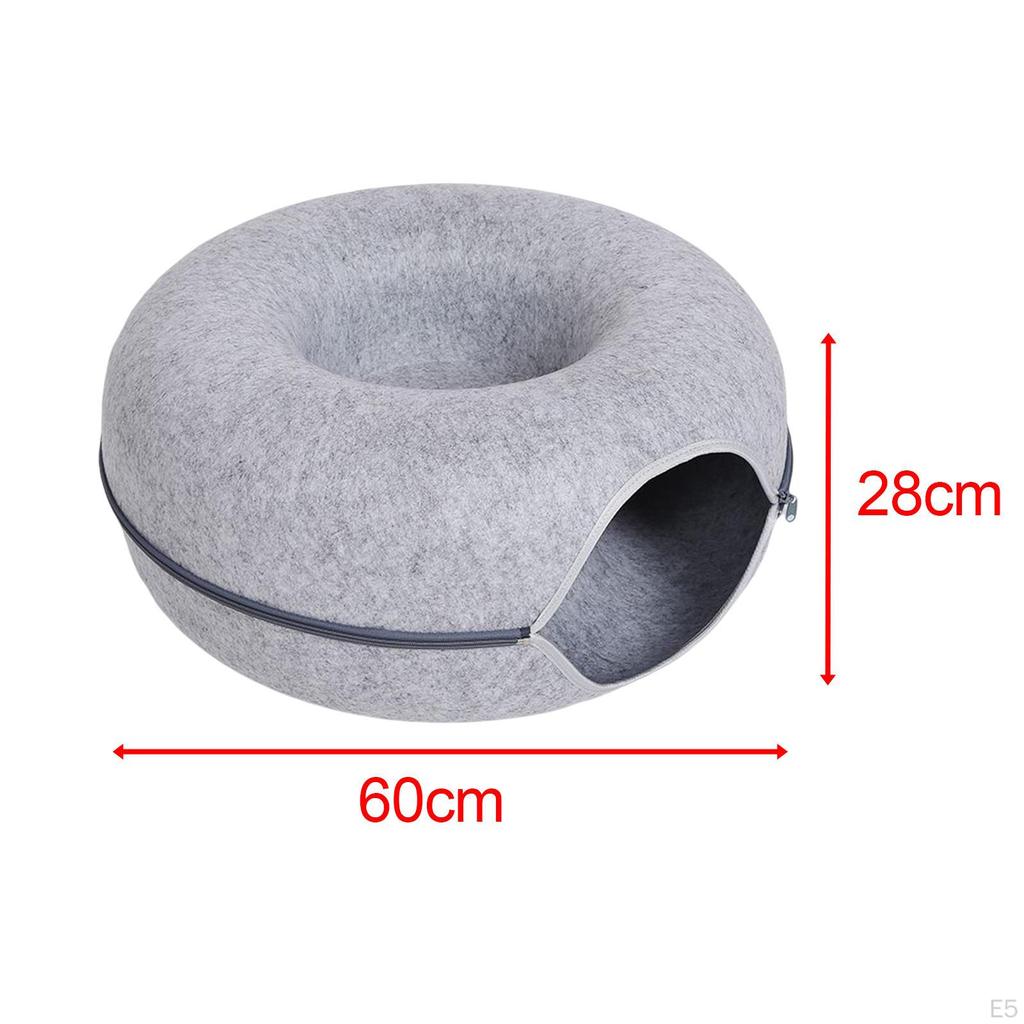 Cave for Cat Zipper Save Space Scratch Resistant Washable Kitten House Nest Removable 60x60x28cm